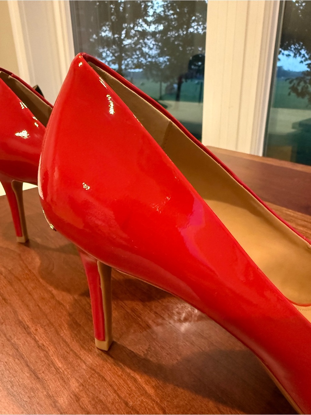 Calvin Klein Red Patent Pointed-Toe Pump - Picture 5 of 7